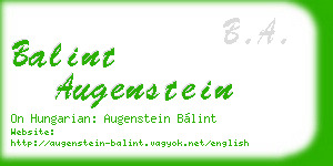 balint augenstein business card